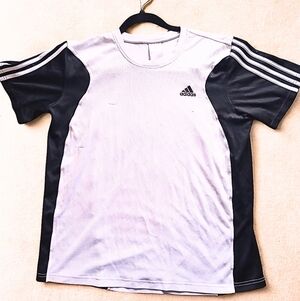 Adidas Black and White Short Sleeve Shirt in Size Large